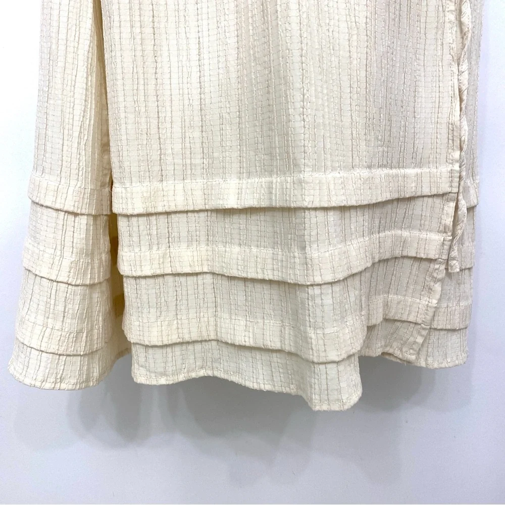 Stradivarius Cream Wrap Midi Dress - Size M - Picture 7 of 15